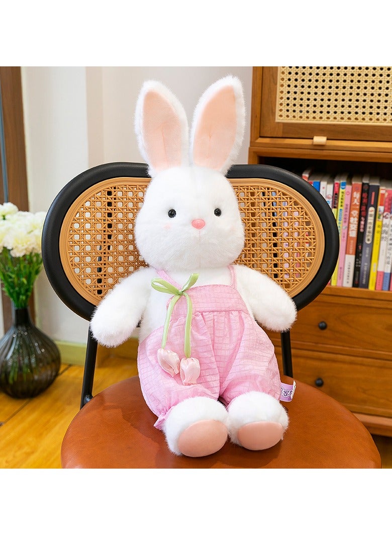 30cm Tulip Strap Pants, Parcha Pink Rabbit Plush Toy, Girl's Birthday Gift, Wedding Doll, Home Pillow